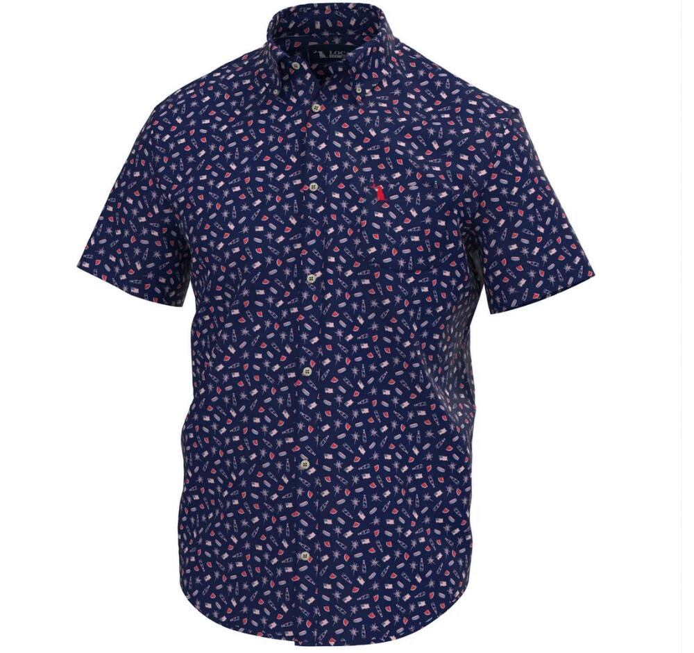NEW LOCAL BOY OUTFITTERS men's low country button down shirt in land of the free